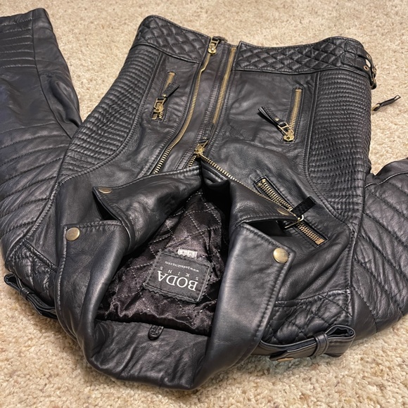 BODA SKINS Kay Michaels 100% Leather Jacket Size 6 - Picture 4 of 16